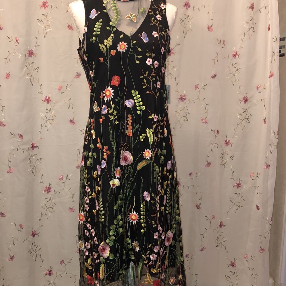 NWT Ecru Embroidered Dress - Picture 7 of 15